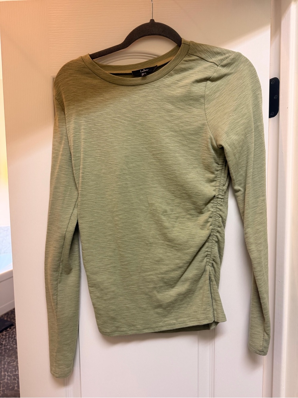 Lulu's Light Olive Long-Sleeve Ruched Side Top
